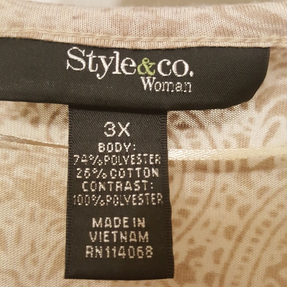 Style & Co. Woman 3X Top w/ Chiffon Ruffle - Picture 3 of 7